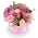 Box růžových květin